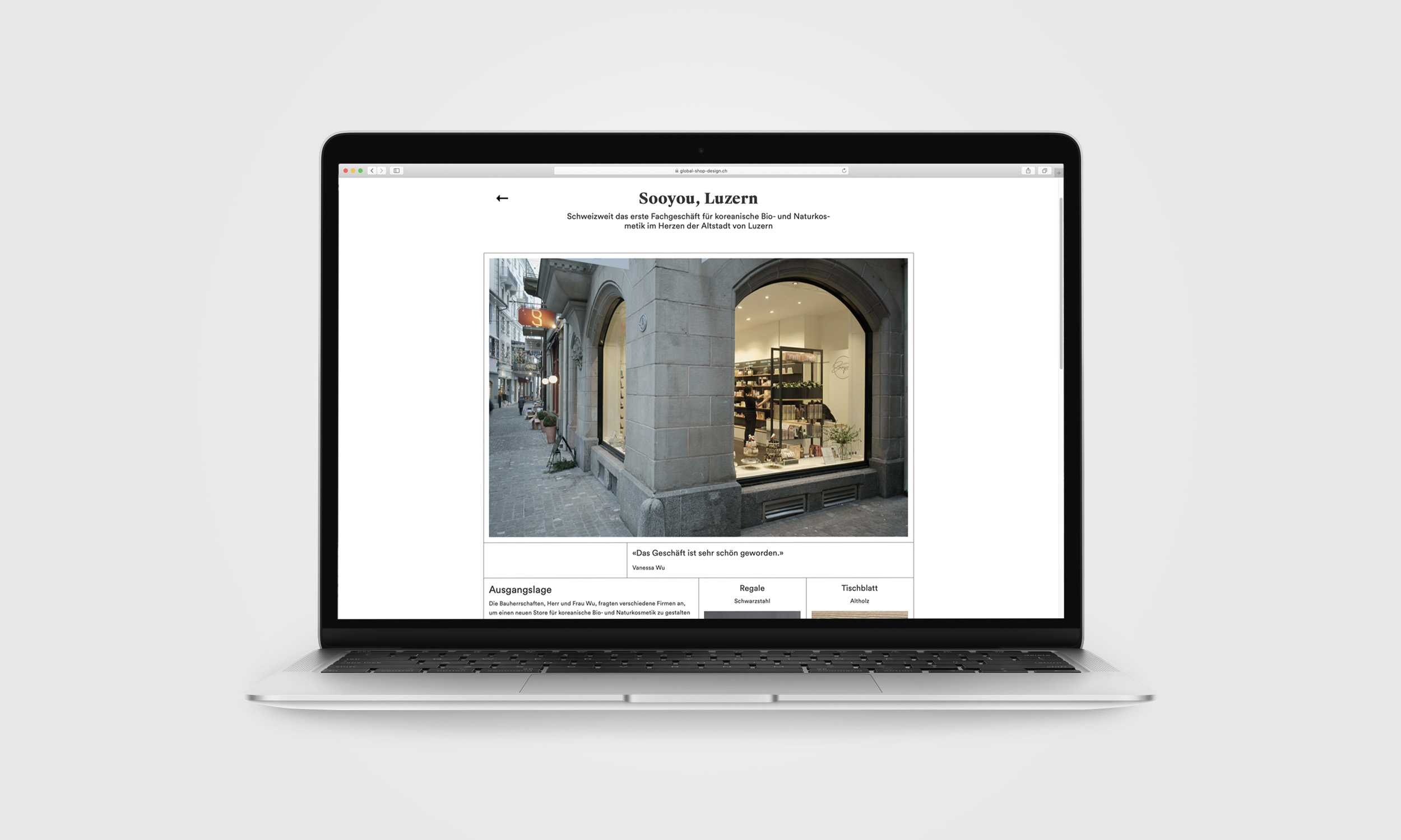 GSD Webseite auf Macbook