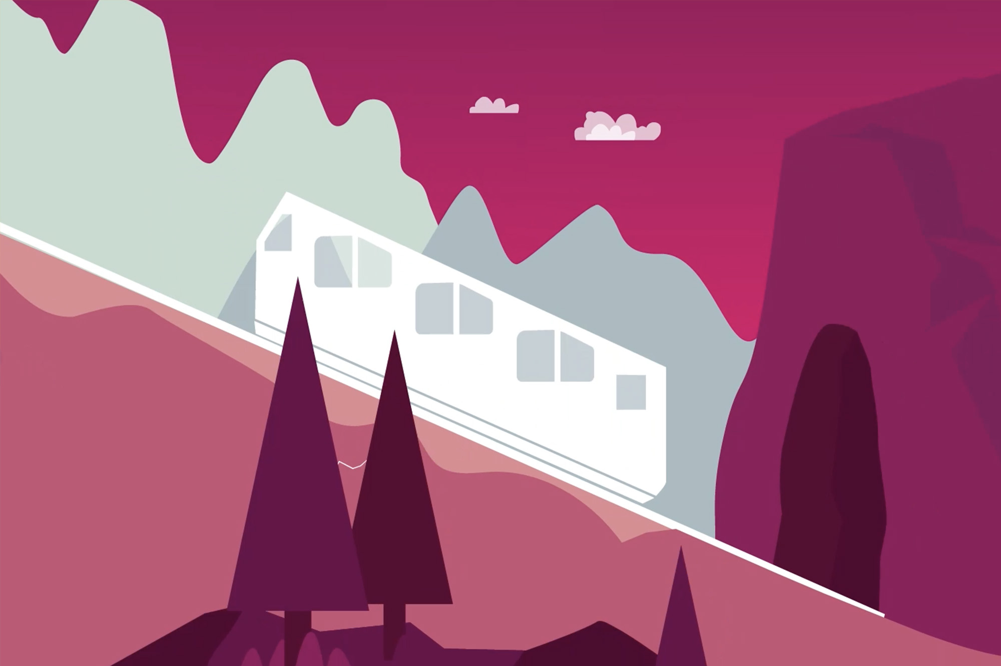 Animation Szene Bergbahn