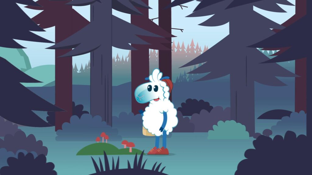 schaf im wald illustration